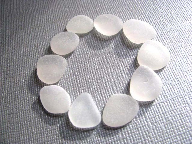 Bulk Sea Glass , 10 Bulk Beach Glass , White Sea Glass , Loose Sea Glass Authentic Pure Sea Glass Craft Art Genuine Sea Glass image 2