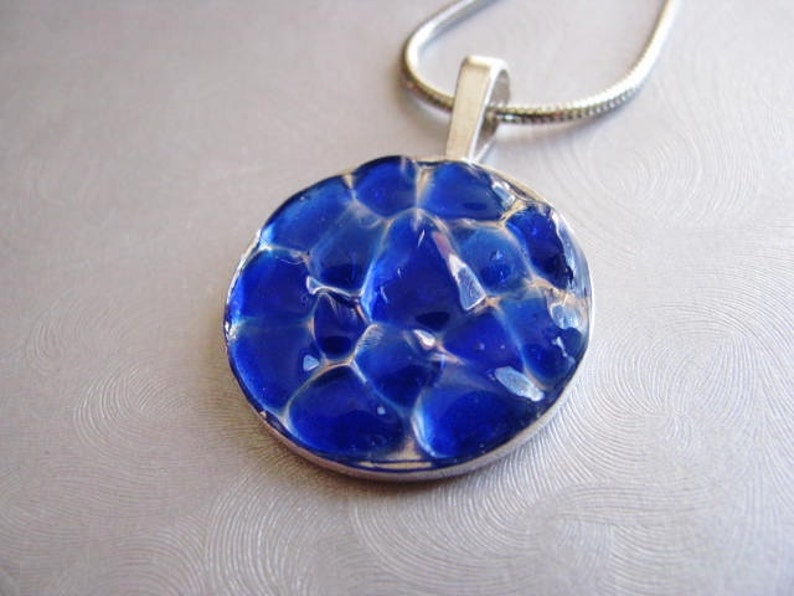Blue Sea Glass Jewelry Cobalt Blue Sea Glass Necklace Unique jewelry Beach Glass Jewelry Mermaid Tears from Prince Edward Island image 2