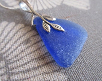 Statement RARE BLUE Sea Glass Pendant - Statement Sea Glass-Cobalt Blue- Sea Glass-Beach Glass Jewelry-Genuine Sea Glass-Sea Glass