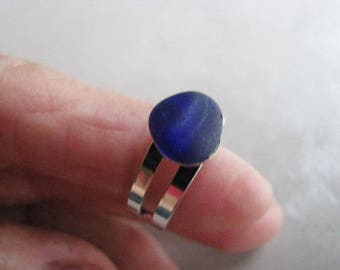 Beach Glass Jewelry - Sea Glass Ring - Cobalt Blue Ring - Beach Glass Ring- Pure Sea Glass from Prince Edward Island - Ocean Jewelry Gifts