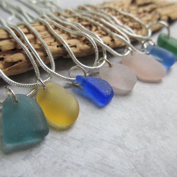 Rare Small Sea Glass Pendant Necklaces-Choose Your Color-Genuine Sea Glass Jewelry-Simple Elegance Beach Glass Jewelry- Prince Edward Island