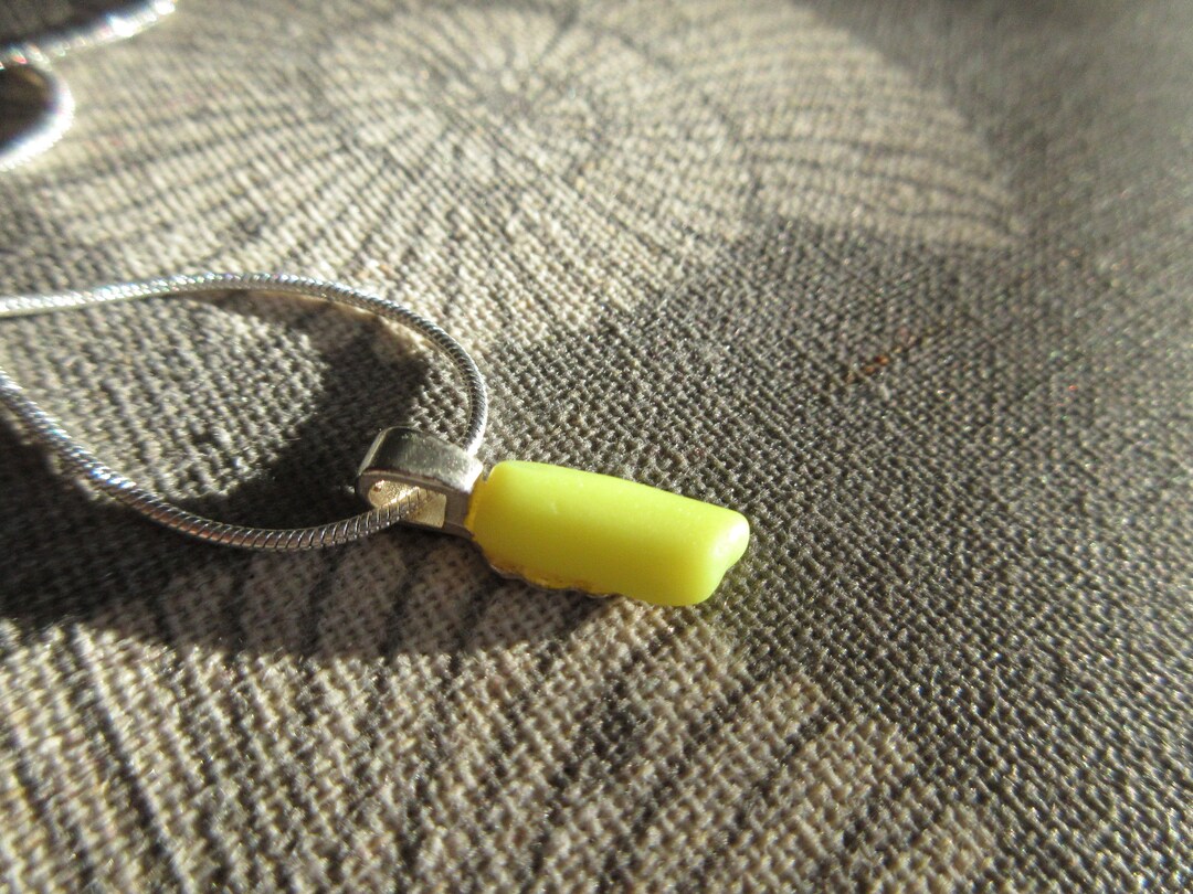 Tiny RARE YELLOW Sea Glass Pendantsea Glass Yellow Sea Glass Beach Glass Jewelry Sea Glass