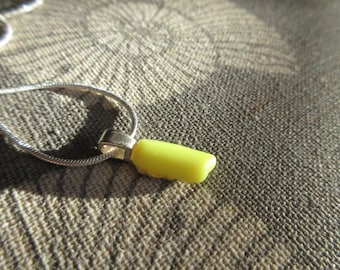 Tiny RARE YELLOW Sea Glass Pendant-Sea Glass - Yellow Sea Glass - Beach Glass Jewelry - Sea Glass Jewelry Gift - Ocean Jewelry