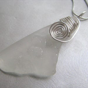 White Seaglass Necklace-Number 62 on Beach Glass Necklace-Pure White Seaglass-Prince Edward Island Seaglas-Ocean Jewelry Gifts of the Sea