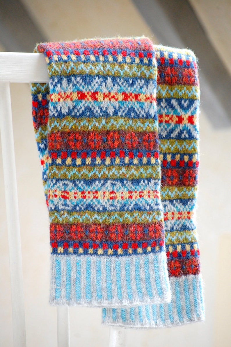 Border Fair Isle Scarf Knitting Pattern image 8