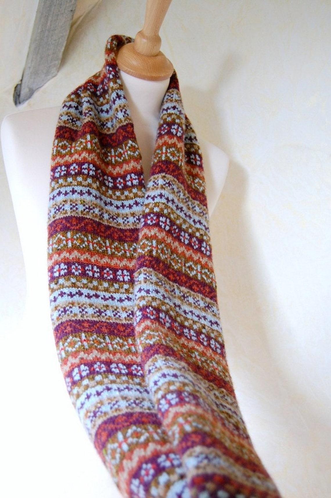 Fair Isle Scarf Reserved Listing for Jacky Etsy