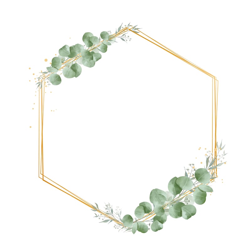 Eucalyptus Gold Wreath Clipart: Watercolor Greenery Frame (digital ...