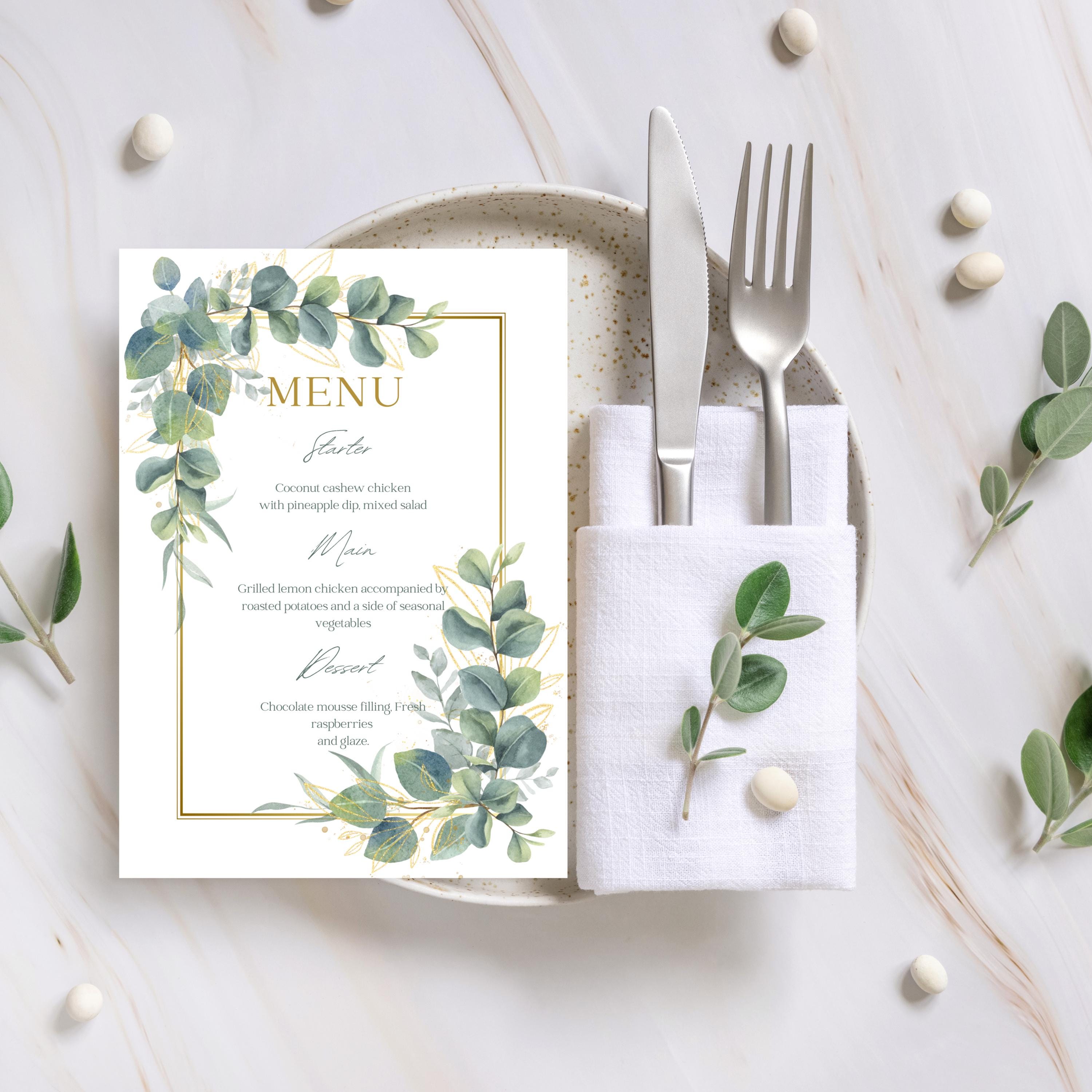 Eucalyptus and Gold Frame Clipart, Green Leaves Garland PNG, Greenery ...