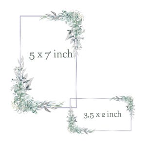 Eukalyptus und Silber Rahmen Clipart, Aquarell Grenze grüne Blätter, Girlande PNG, Hochzeit Clipart, DIY Einladung, digitaler Download