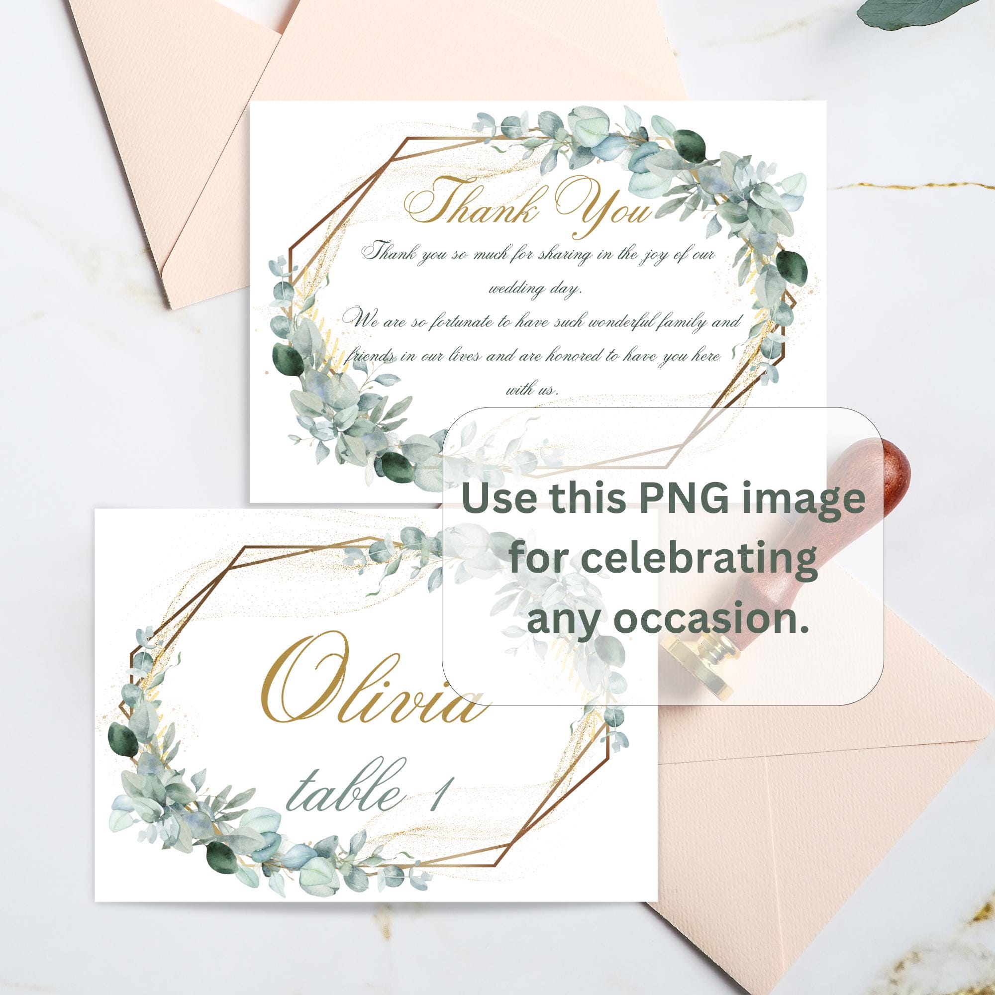 Eucalyptus Gold Frame Clipart: Watercolor Greenery Border (digital ...
