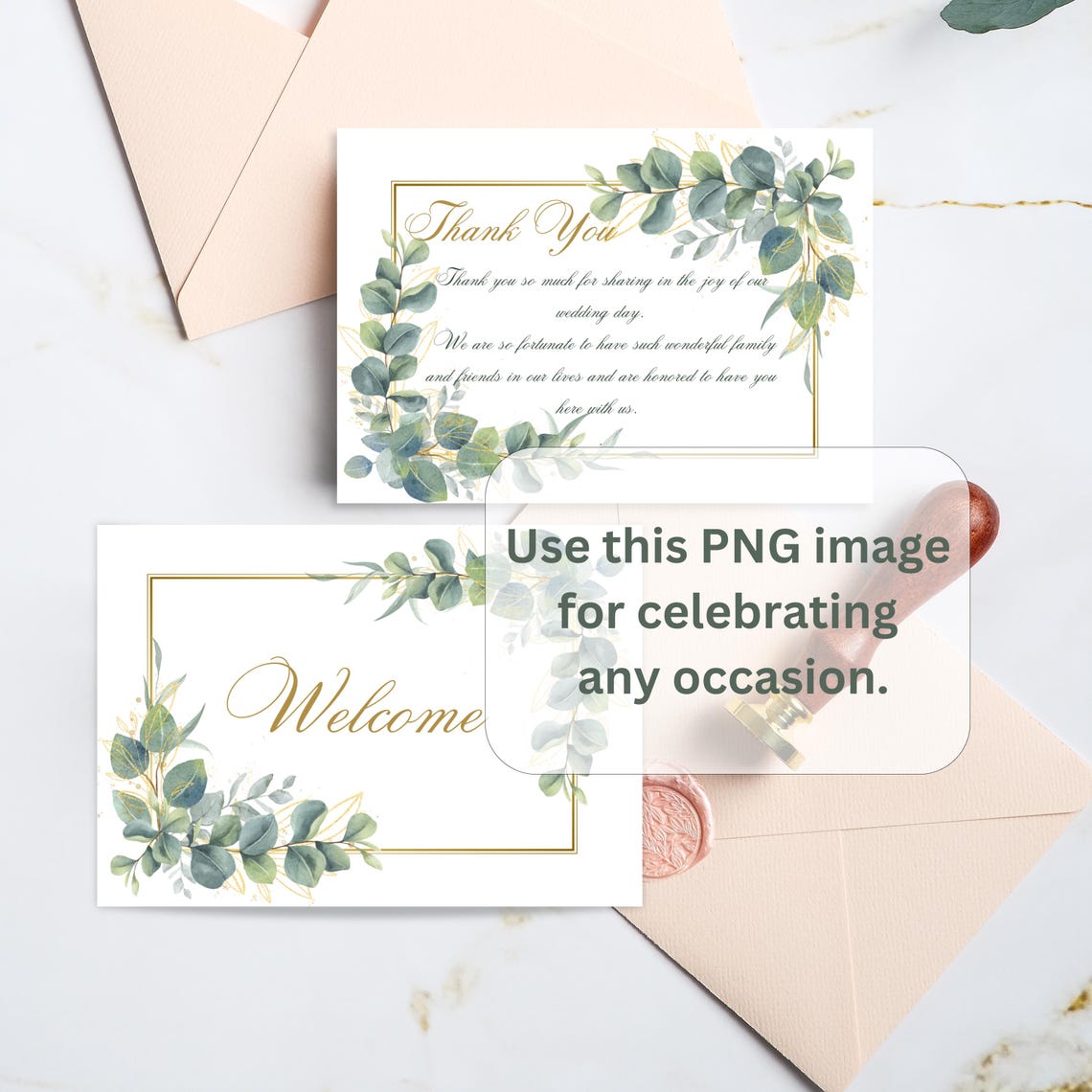Eucalyptus and Gold Frame Clipart, Green Leaves Garland PNG, Greenery ...
