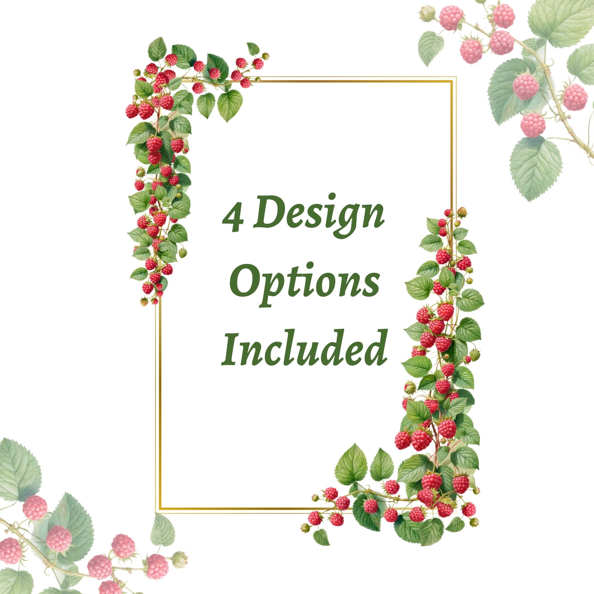 Raspberry Border Rectangle Watercolor Raspberry Clipart: Gold Frame Border (digital Download) - Etsy