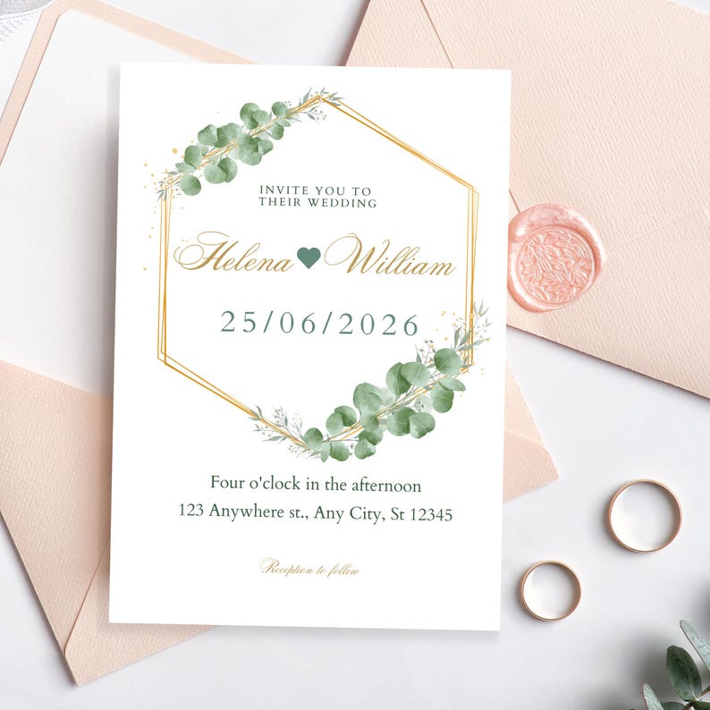 Eucalyptus Gold Wreath Clipart: Watercolor Greenery Frame (digital ...