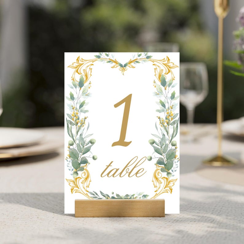 Vintage Eucalyptus Gold Frame Clipart: Watercolor Greenery Border ...