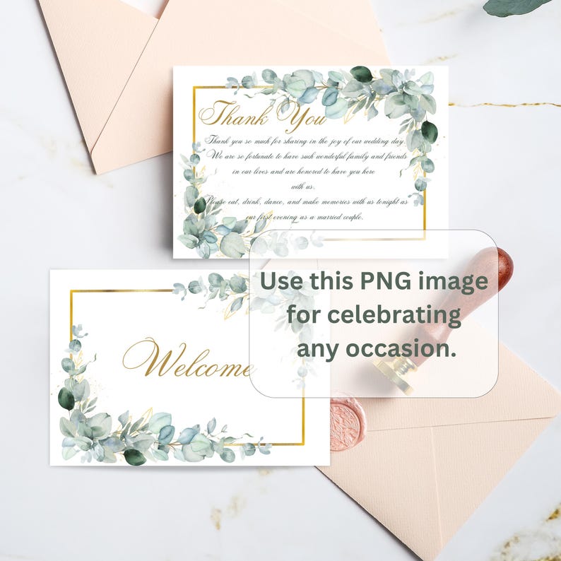 Eucalyptus and Gold Frame Clipart, Green Leaves Garland PNG, Greenery ...