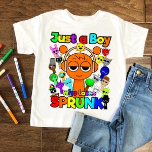 Children&#39;s Sprunki T-Shirt | Gaming Shirt | Incredibox Sprunki Shirt | Sprunki Funny