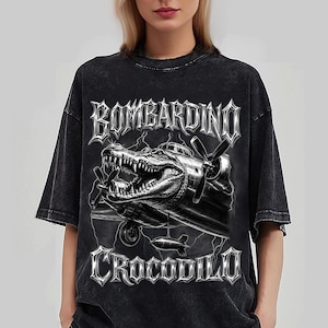 Bombardino Crocodilo Italian Brainrot Meme Long Sleeve T-Shirt