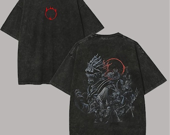 Vintage Wash Souls Shirt, Soulsborne Inspired, Video Game Aesthetic, Metal Style Gift for Him