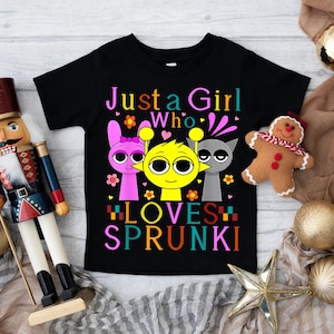 Children&#39;s Sprunki For Girl T-Shirt | Gaming Shirt | Incredibox Sprunki Shirt | Sprunki Funny