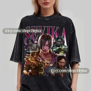 Sevika Arcane T-Shirt Unisex Vintage Streetwear Shirt Anime Apparel fanmerch lol Merchandise  Fan gift