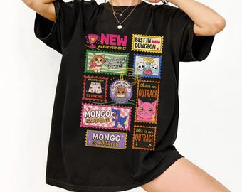 Dungeon Book Lover  Book Stamps Shirt, Princess Donut Mongo Shirt,  Fantasy Novel Tee
