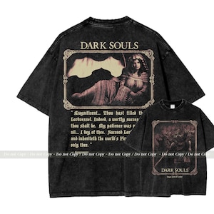 Camiseta vintage de Souls, estética de videojuegos, estilo metal, inspirada en Soulsborne