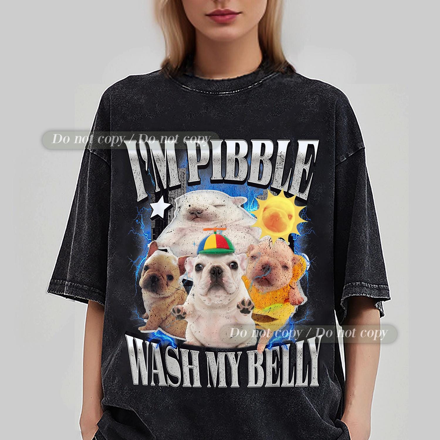 おもしろピブルTシャツ、犬ミームTシャツ、ベビーフレンチブルドッグ