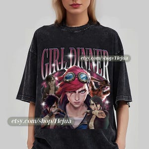 Vi Arcane T-Shirt Unisex Vintage Streetwear Shirt Anime Apparel fanmerch lol Merchandise Fan gift