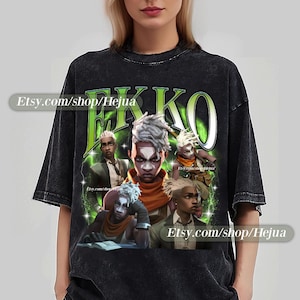 Ekko Arcane T-Shirt Unisex Vintage Streetwear Shirt Anime Ekko Apparel fanmerch lol Merchandise  Fan gift