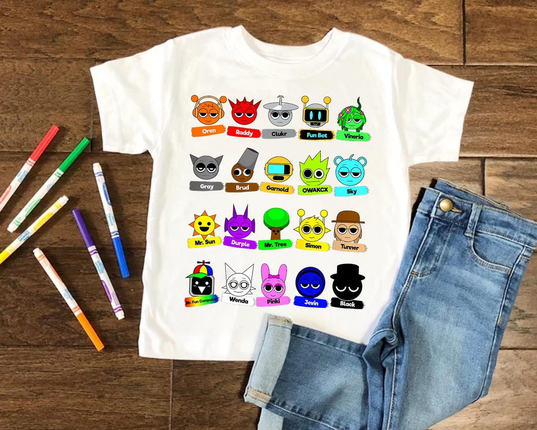福袋安いいね半額ストア Sprunki Children's T-shirt Incredibox | Shirt Gaming | アイドル