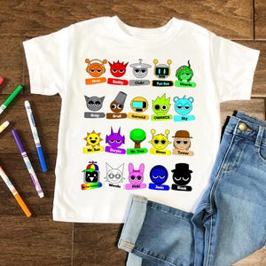 Children&#39;s Sprunki T-Shirt | Gaming Shirt | Incredibox Sprunki Shirt | Sprunki Funny