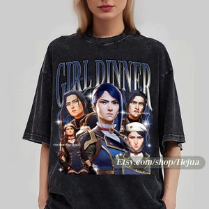 Vi Arcane T-Shirt Unisex Vintage Streetwear Shirt Anime Apparel fanmerch lol Merchandise Fan gift