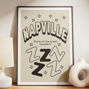 Napville Sleepy Kunstdruck | Gute-Nacht-Poster | Kunstdruck | Poster | Haus Geschenk | Wandkunst | Wohnkultur | Trendige Kunst
