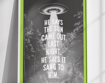 UFO Art Print | Greetings Earthlings Series | Art Print | Alien Poster | UFO | UAP | Home Decor | Mysterious Art Poster | I Want to Believe