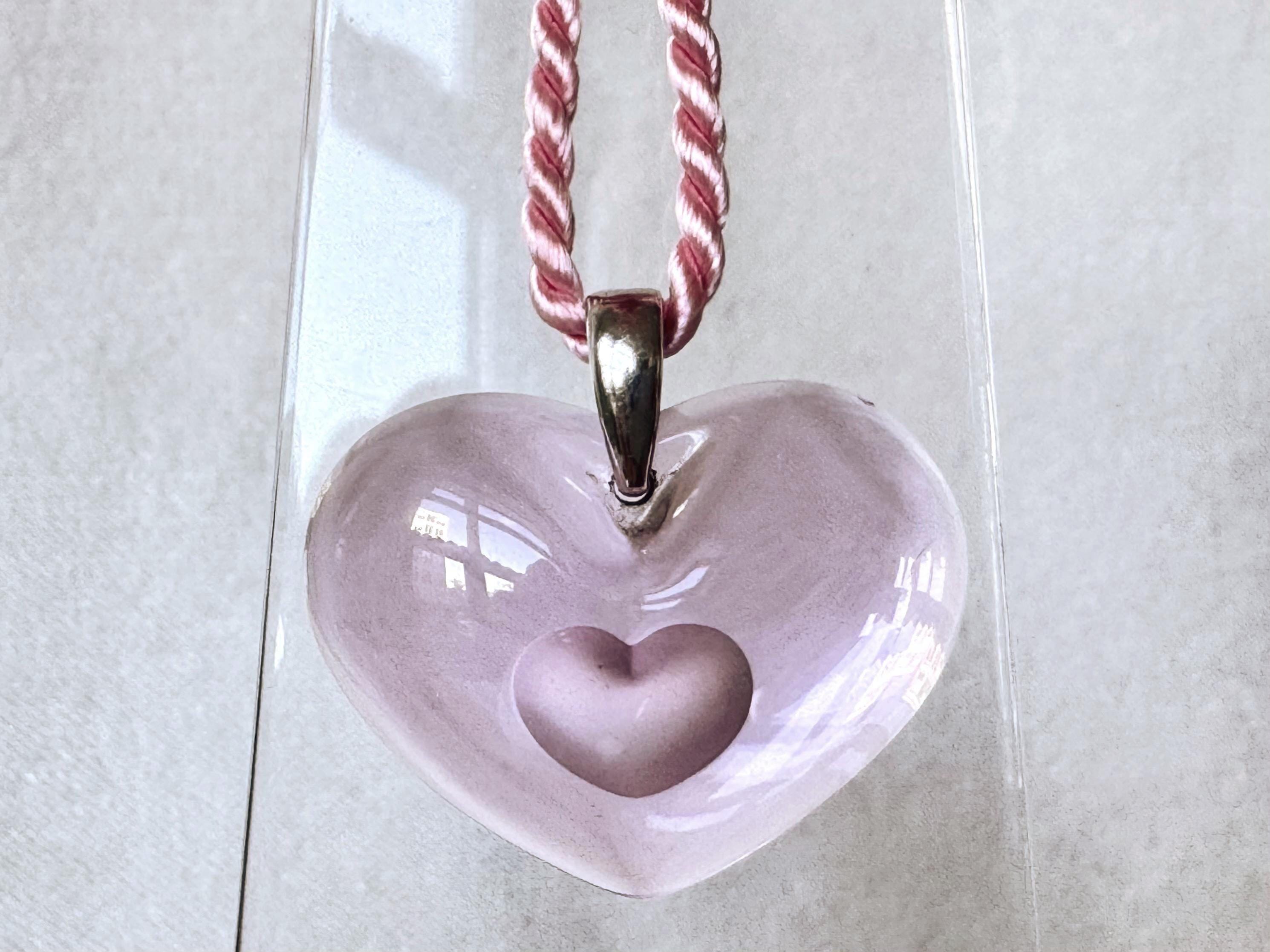 Lalique Crystal Heart Pendant - Etsy