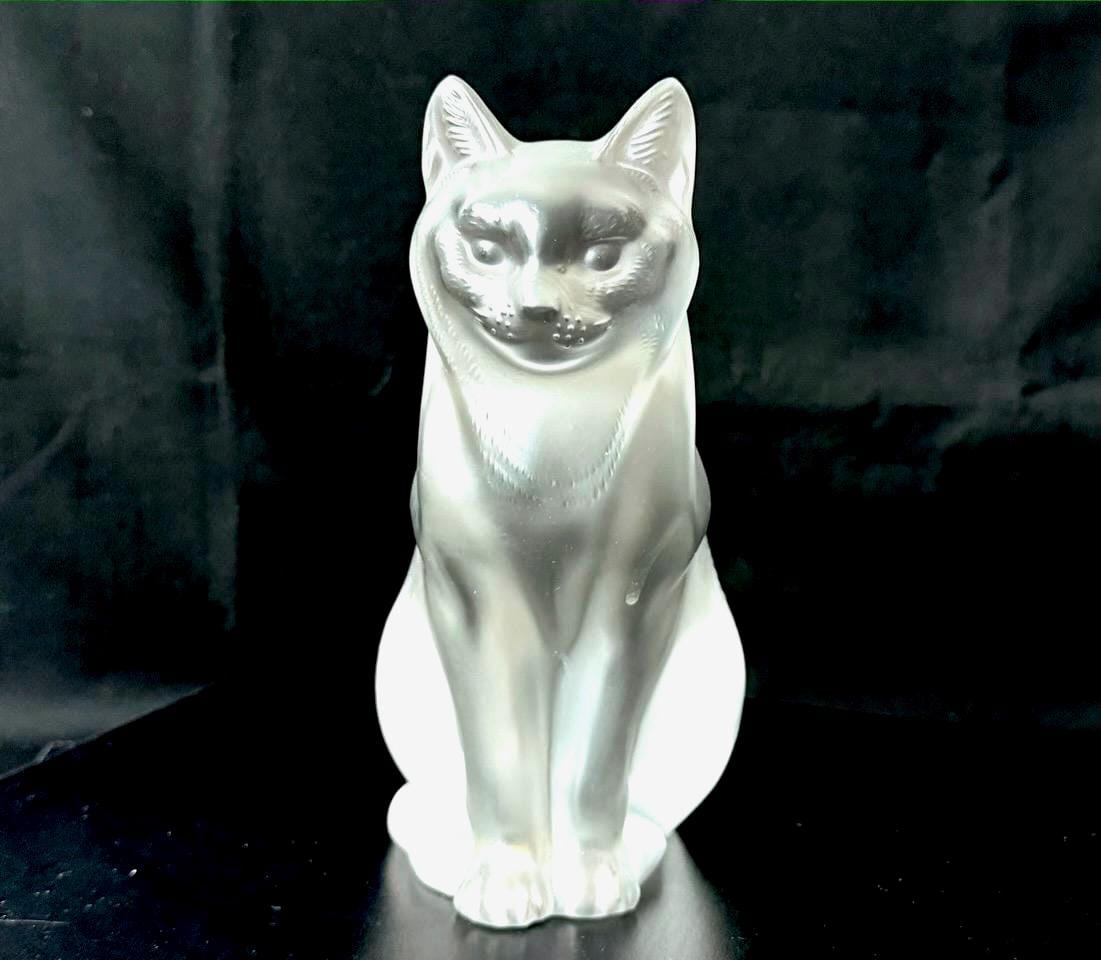 Lalique Crystal Chat Assis Sculpture of a Cat Vintage. - Etsy