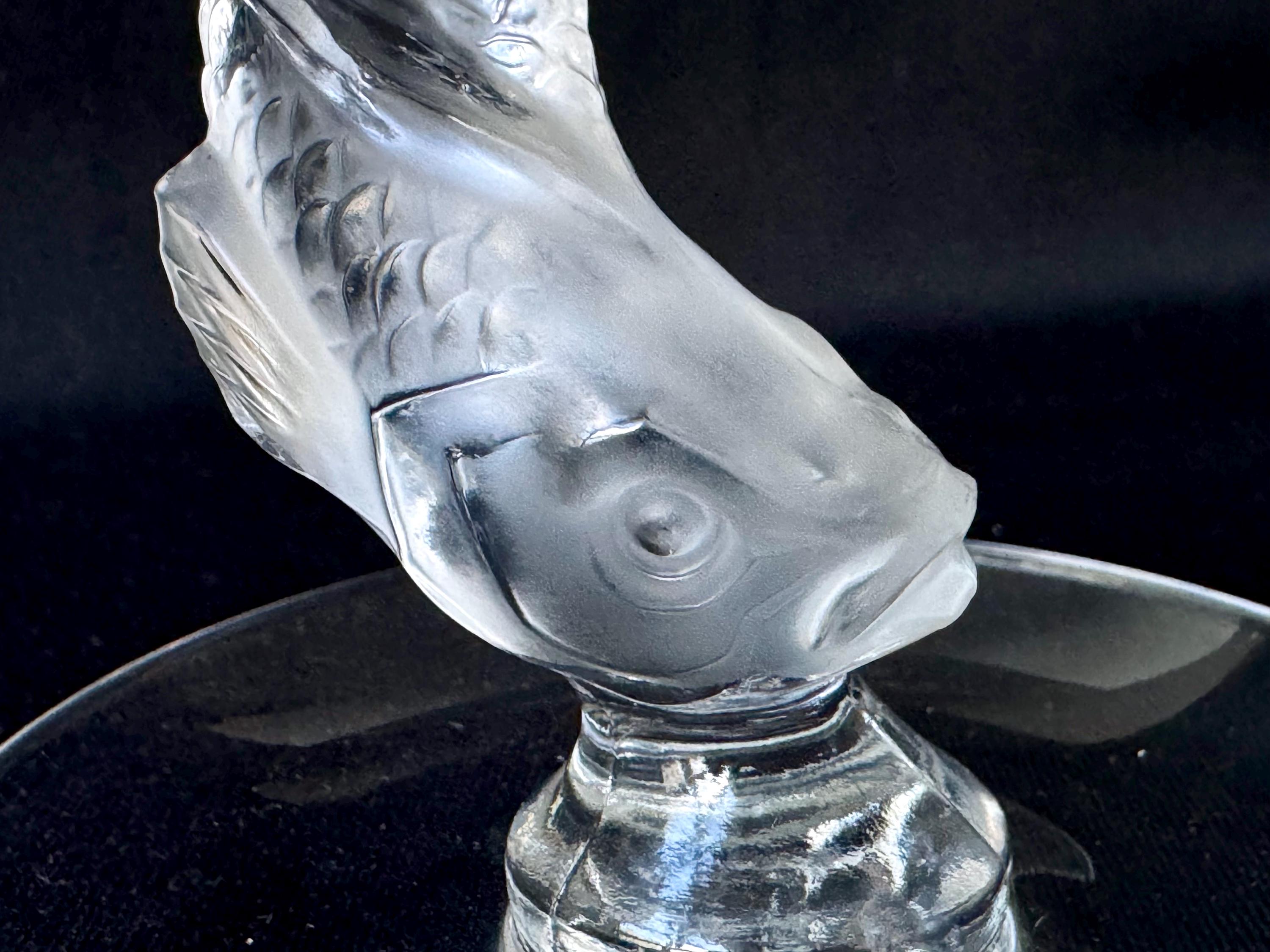 Lalique Crystal Poisson Salmon Leaping Fish Pin or Ring Tray