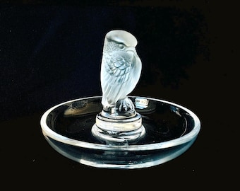 LALIQUE ラリック フクロウ 置物 クリスタル フロステッド LALIQUE