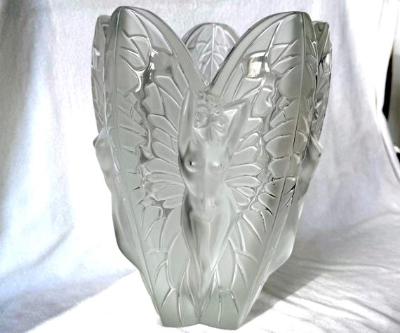 Lalique France Crystal Chrysalide Vase Vintage - Etsy
