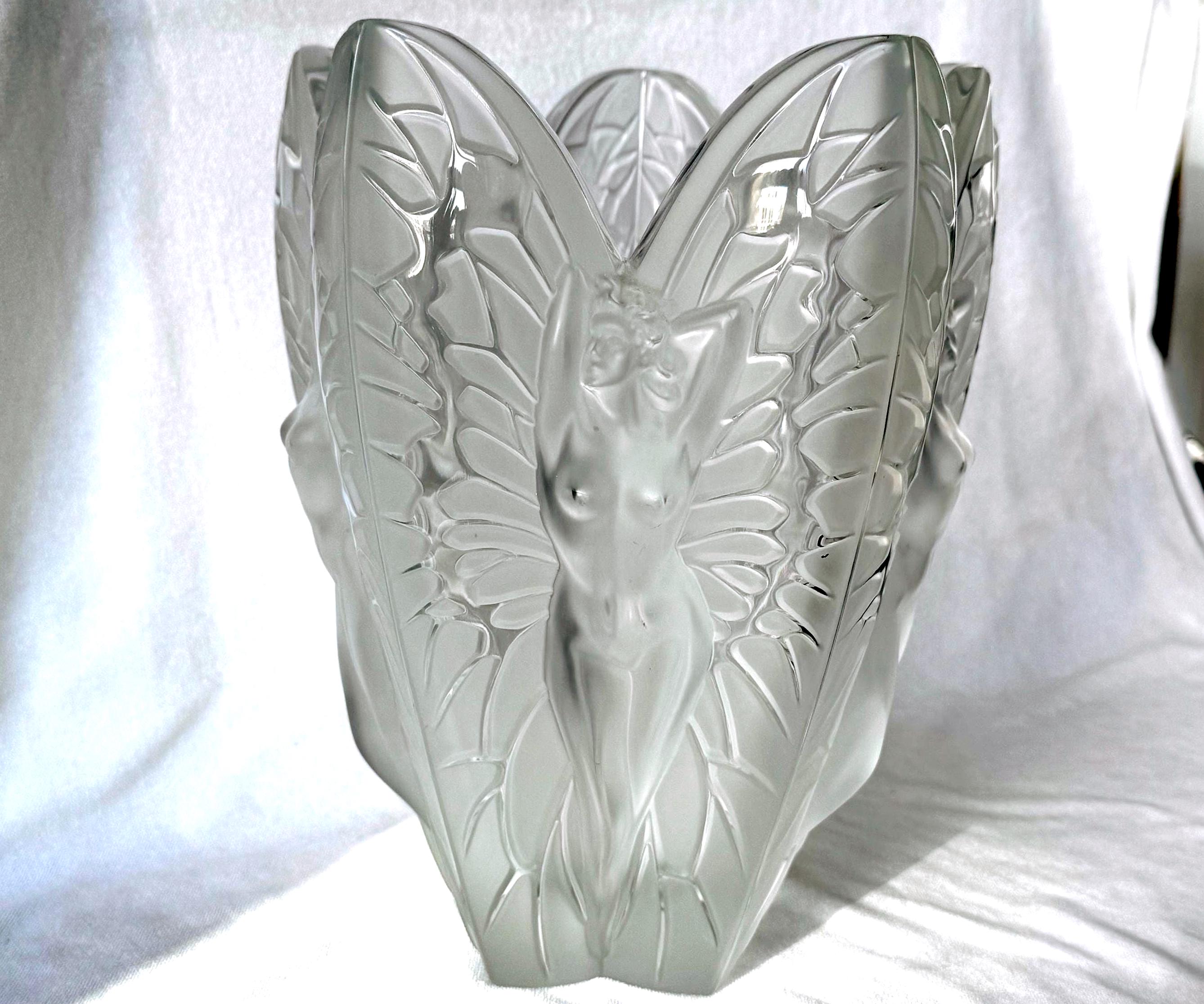 Lalique France crystal Chrysalide vase vintage