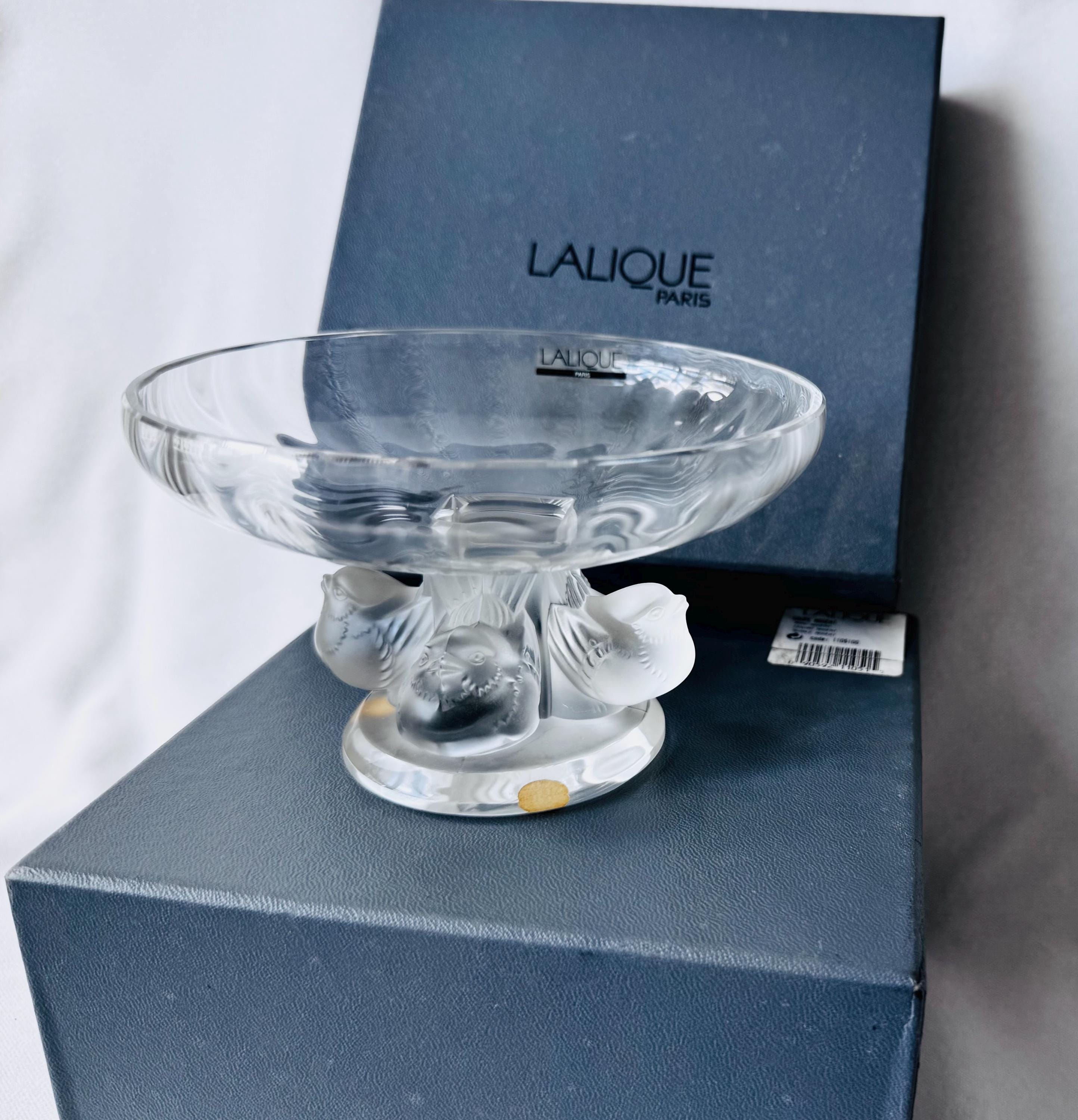 LALIQUE ラリック 小鳥4羽 クリスタル ノジャン コンポート