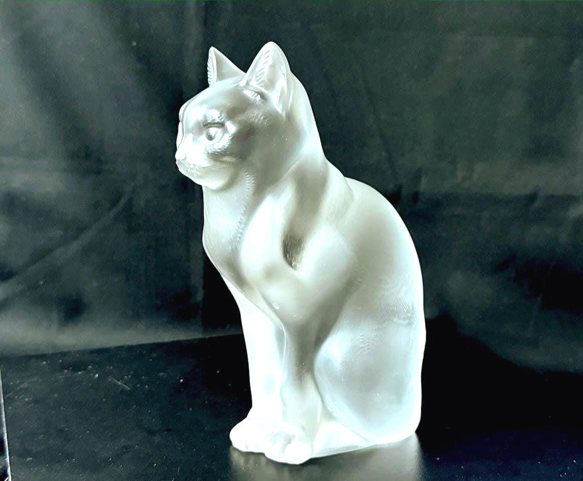 Lalique Crystal Chat Assis Sculpture of a Cat Vintage. - Etsy