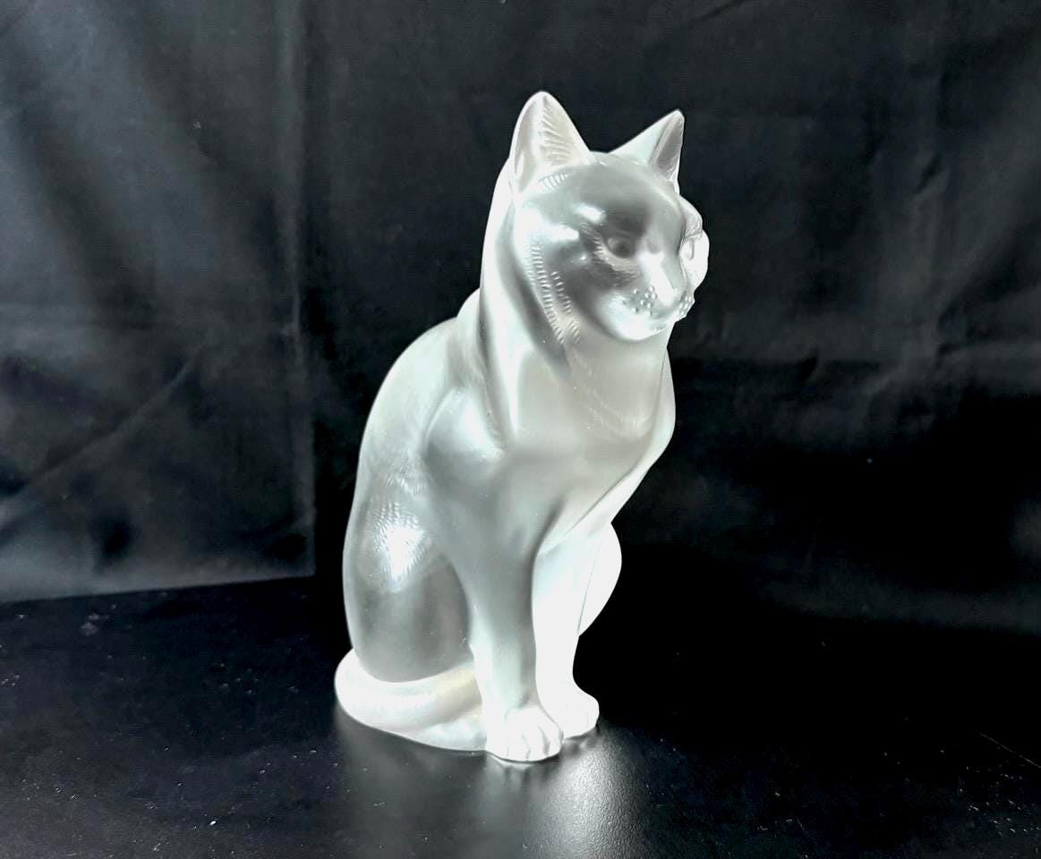 Lalique Crystal Chat Assis Vintage Sculpture of a Cat. - Etsy