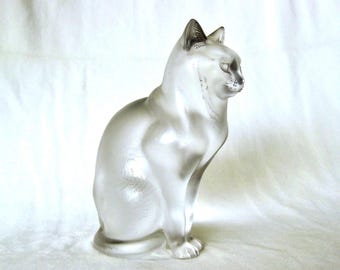 Lalique Crystal Chat Assis Sculpture of a Cat Vintage. - Etsy