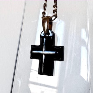 LALIQUE クリスタルクロス ネックレス ブラック Lalique Cross Necklace - Etsy