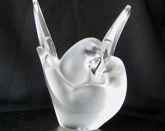 Vintage Lalique Love Birds, Lalique Frosted Love Birds