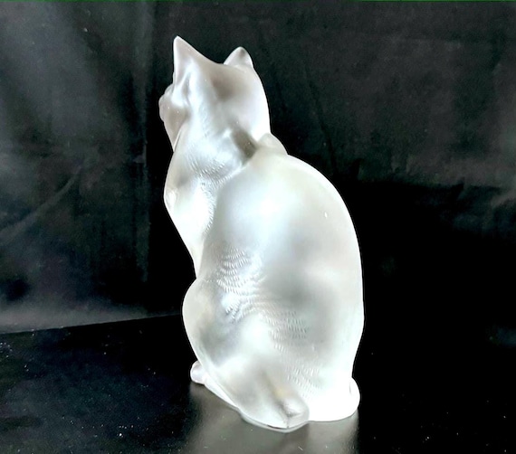 LALIQUE 猫のクリスタル彫刻 LALIQUE 猫のクリスタル彫刻 LALIQUE 猫のクリスタル彫刻