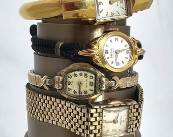 Relojes de pulsera vintage para mujer chapados en oro
