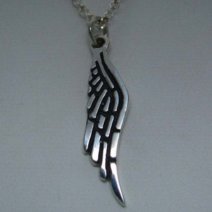 wing pendant in sterling silver