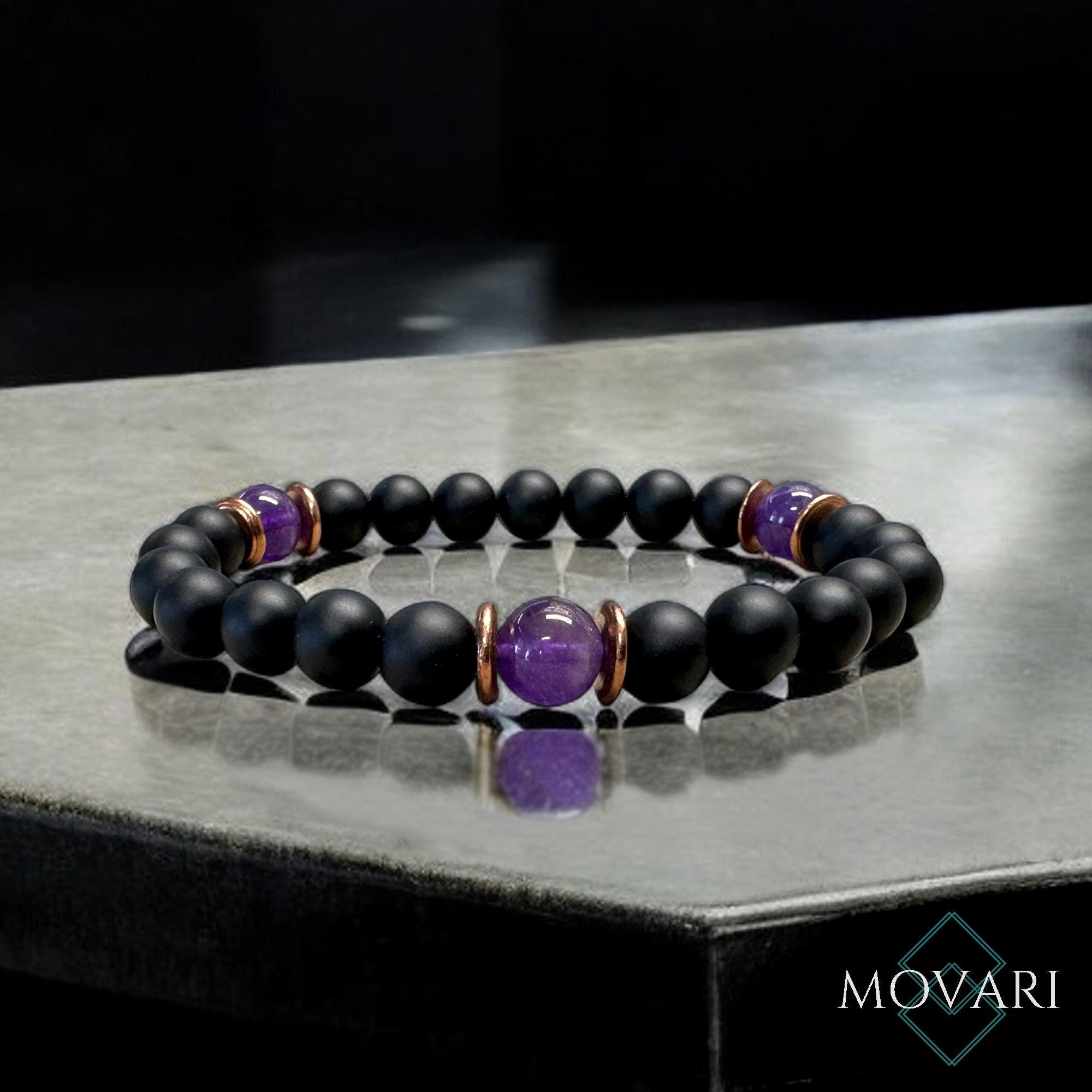 Black and Purple Bracelet - Etsy